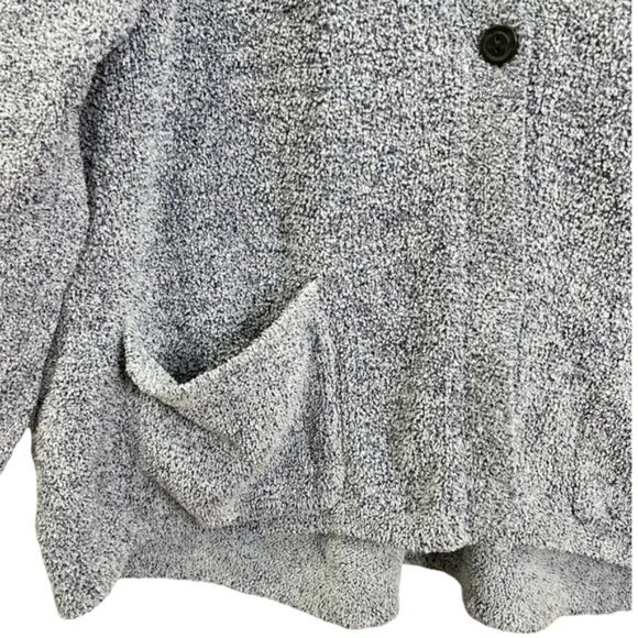 Pure J Jill One Button Oversized Boxy Cardigan Blue/gray Soft Fuzzy Fleece XL - Picture 4 of 8